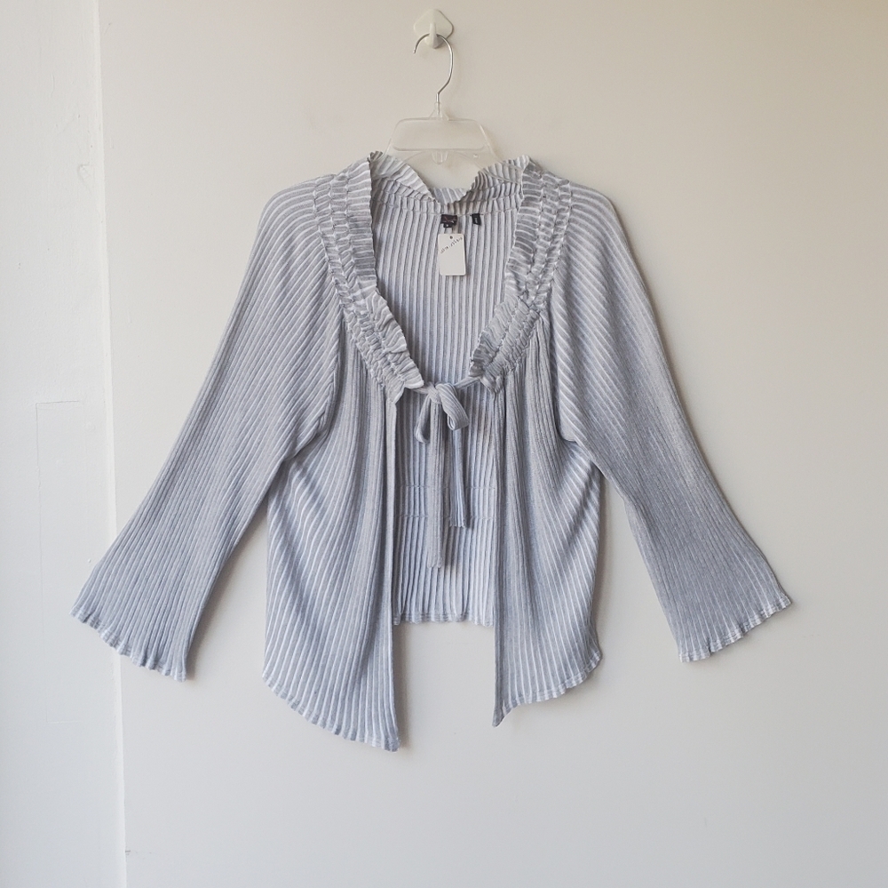 NWT Ava Tie Open Front Sweater